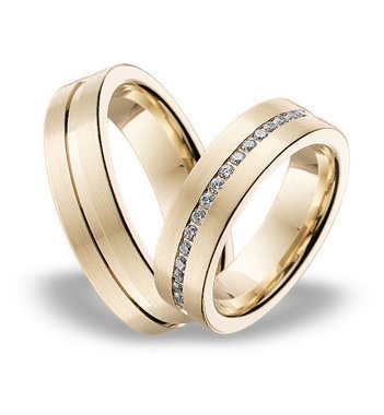 Wedding rings of 14K grass with Breuning diamonds 001630