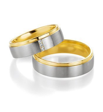 Wedding rings of 14K grass and platinum with Breuning diamonds 002170