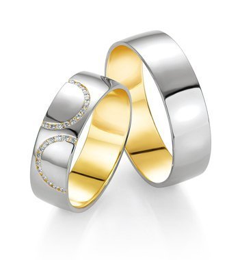 Wedding rings of 14K grass and platinum with Breuning diamonds 002210