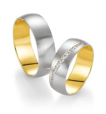 Wedding rings of 14K grass and platinum with Breuning diamonds 002230