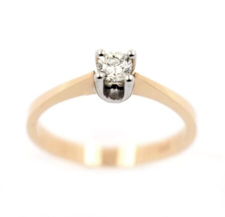 18k Platinum Ring and Pink Gold with RD10009 Diamond