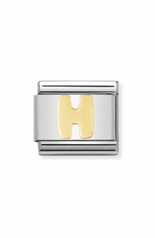 Nomination Composable Link γράμμα H χρυσό 18Κ 030101 08