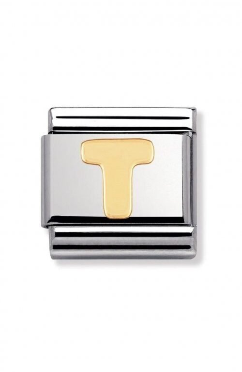 Nomination Composable Link γράμμα T χρυσό 18Κ 030101 20