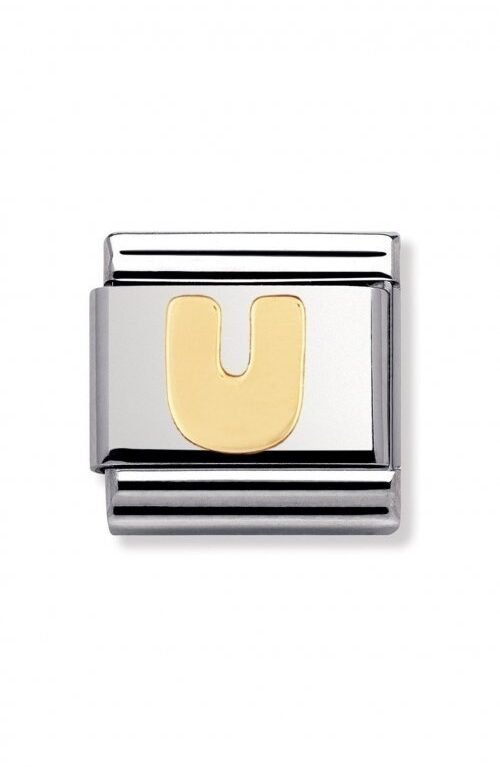 Nomination Composable Link γράμμα U χρυσό 18Κ 030101 21