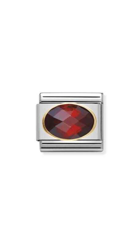 Nomination Composable Link κόκκινο ζιρκόν 18Κ 030601 005