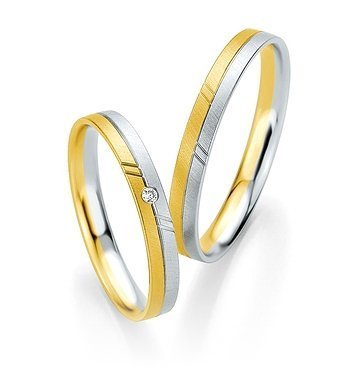 Wedding rings of 8K grass and platinum with Breuning diamonds 04211