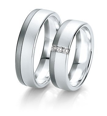 Wedges of 9K platinum and palladium with Breuning diamonds 061370