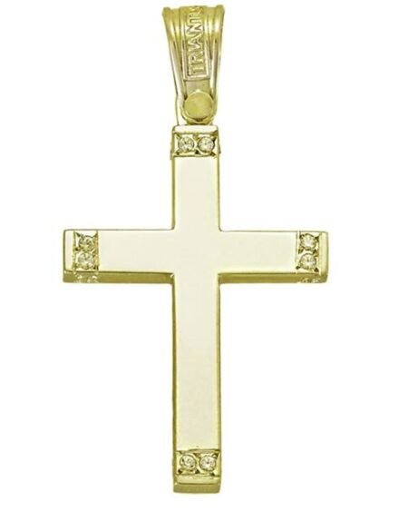 Σταυρός 14K Χρυσό με Ζιρκόν ΤΡΙΑΝΤΟΣ 1682
