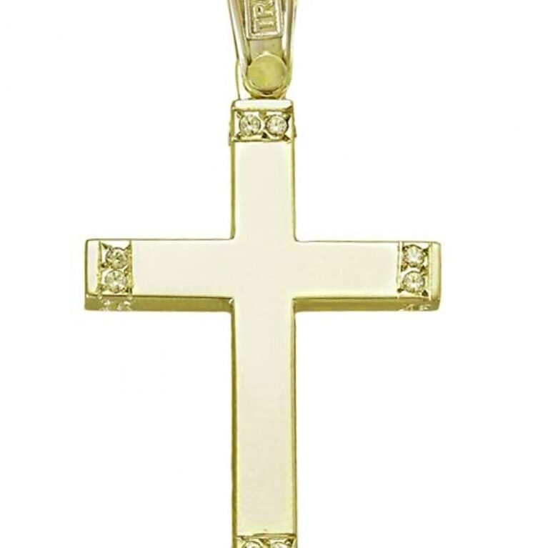 Σταυρός 14K Χρυσό με Ζιρκόν ΤΡΙΑΝΤΟΣ 1682