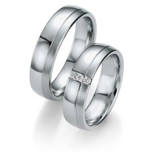 Platinum wedding rings with Breuning diamonds 090620