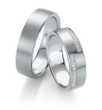 Platinum wedding rings with Breuning diamonds 090700