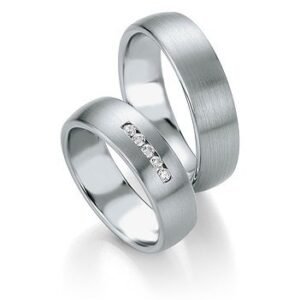 Platinum wedding rings with Breuning diamonds 090800