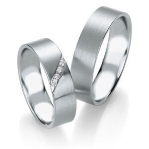 Platinum wedding rings with Breuning diamonds 090840