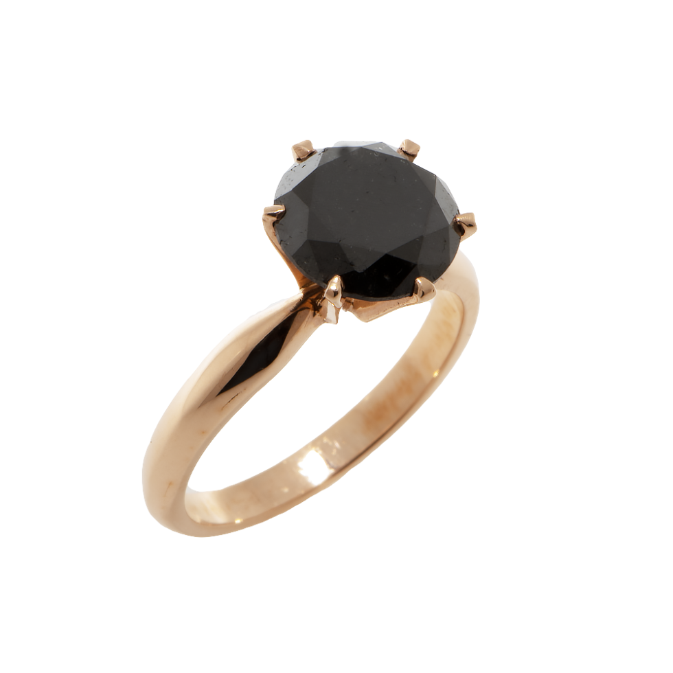 Ring 18k pink gold with black diamond 7853