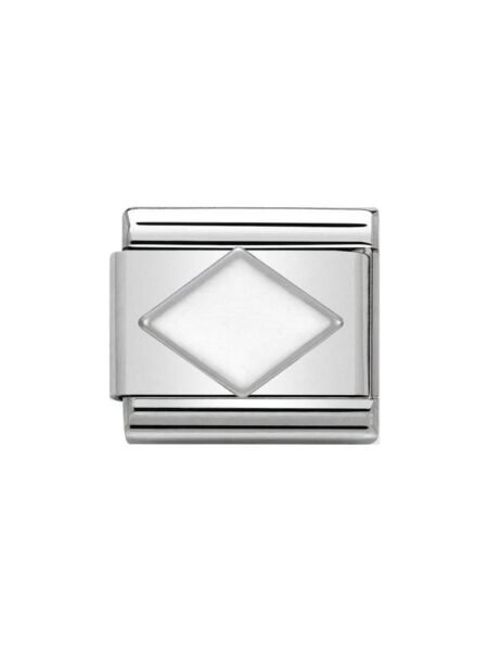 Nomination Composable Link White Rhombus 330202 09