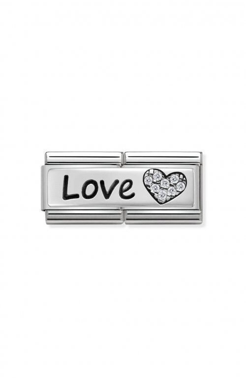 Nomination Composable double link "love" with zircon 330731 05