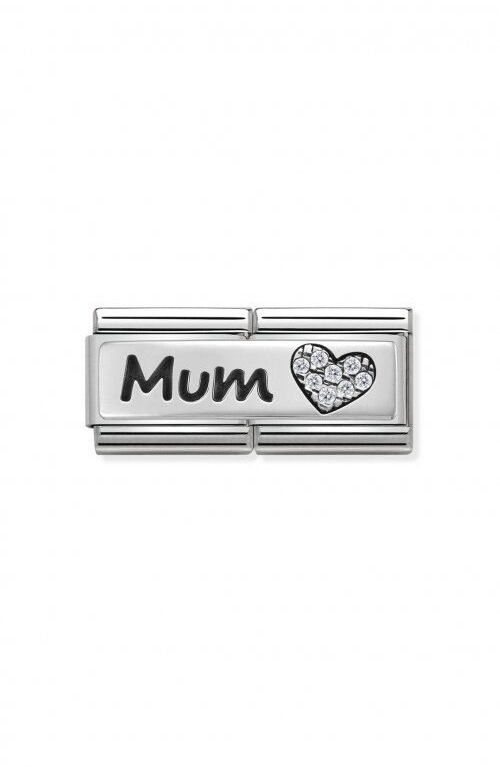 Nomination Composable double link "mum" with zircon 330731 06