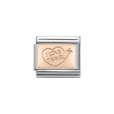 Nomination Composable Link "I Love Travel" pink gold 9K 430110 02