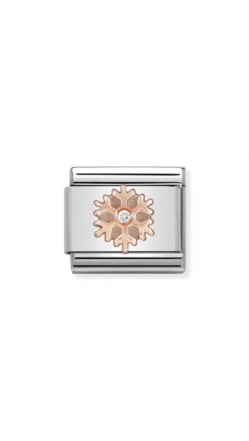 Nomination Composable link snowflake pink gold 9K 430305 23