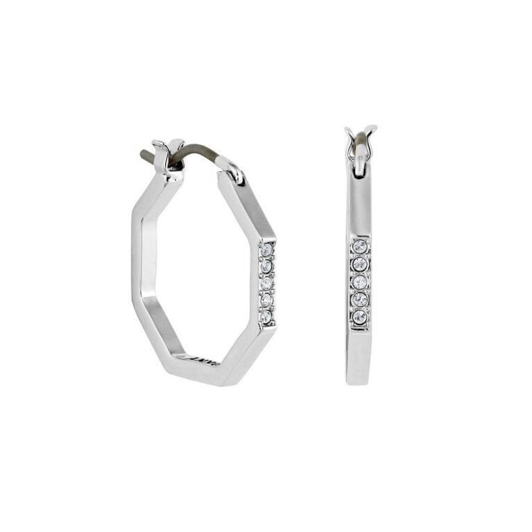 DKNY NYC GEOMETRIC PAVE HOOP 5548746