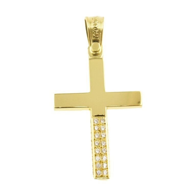 Cross 14k Gold with Zircon Triantos 6597