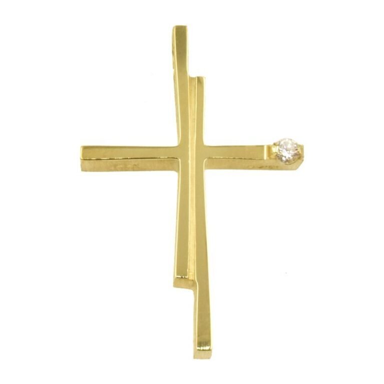 Cross 14k Gold with Zircon Triantos 6598