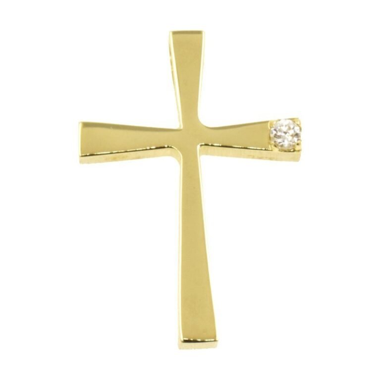 Cross 14k Gold with Zircon Triantos 6599
