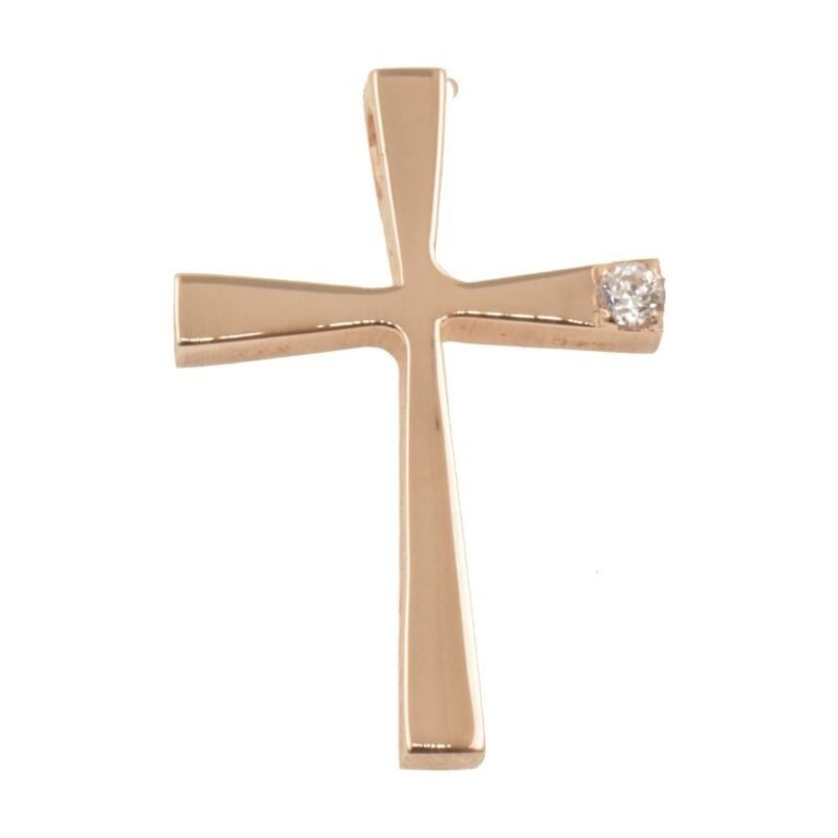 Cross 14k pink gold with Zircon Triantos 6600