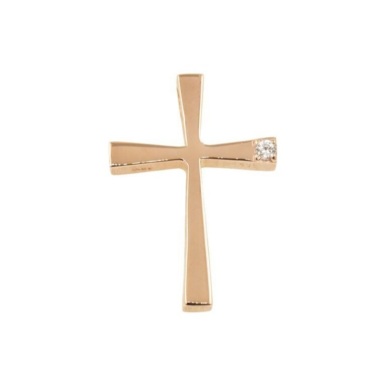 Cross 14k pink gold with Zircon Triantos 6704