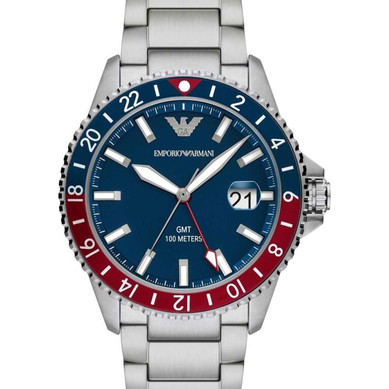 Ρολόι EMPORIO ARMANI Diver Dual Time Silver Stainless Steel Bracelet