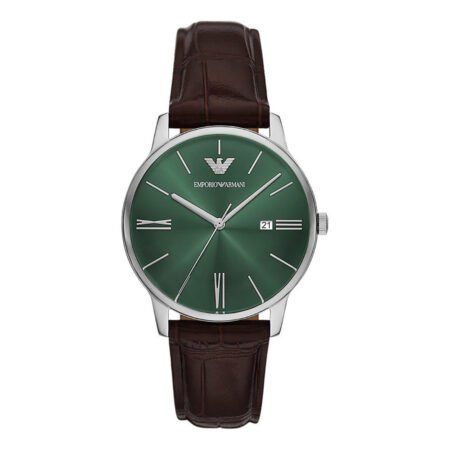 EMPORIO ARMANI Minimalist Brown Leather Strap AR11672