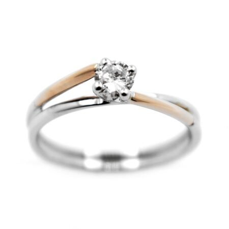 18k Platinum Ring and Pink Gold with DK652 Diamond