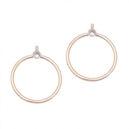 Gregio silver pink gold -plated earrings with zircon 41055