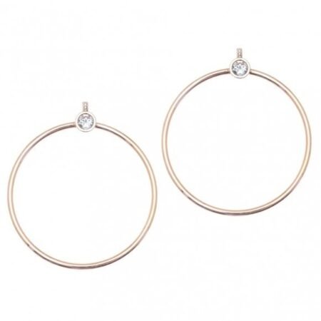 Gregio silver pink gold -plated earrings with zircon 41061