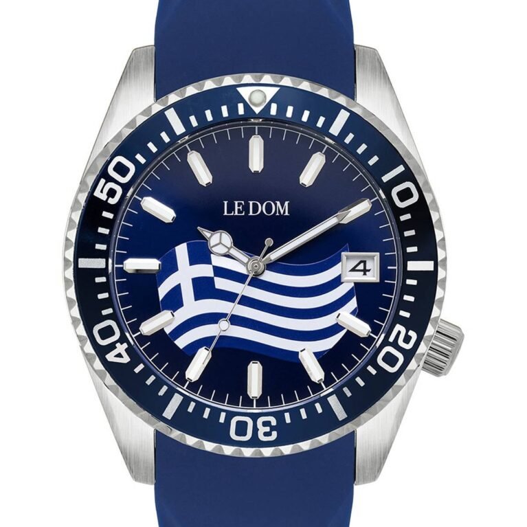 Ρολόι LEDOM Divers Blue Silicone Strap Greek Limited Edition LD.1490-8