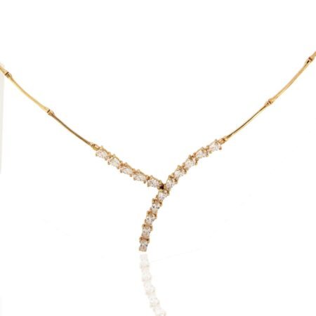 14k gold necklace with zircon v11031