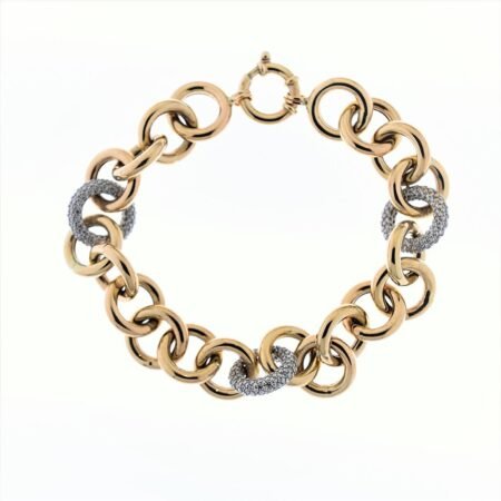 14k gold bracelet and platinum with zircon 181241