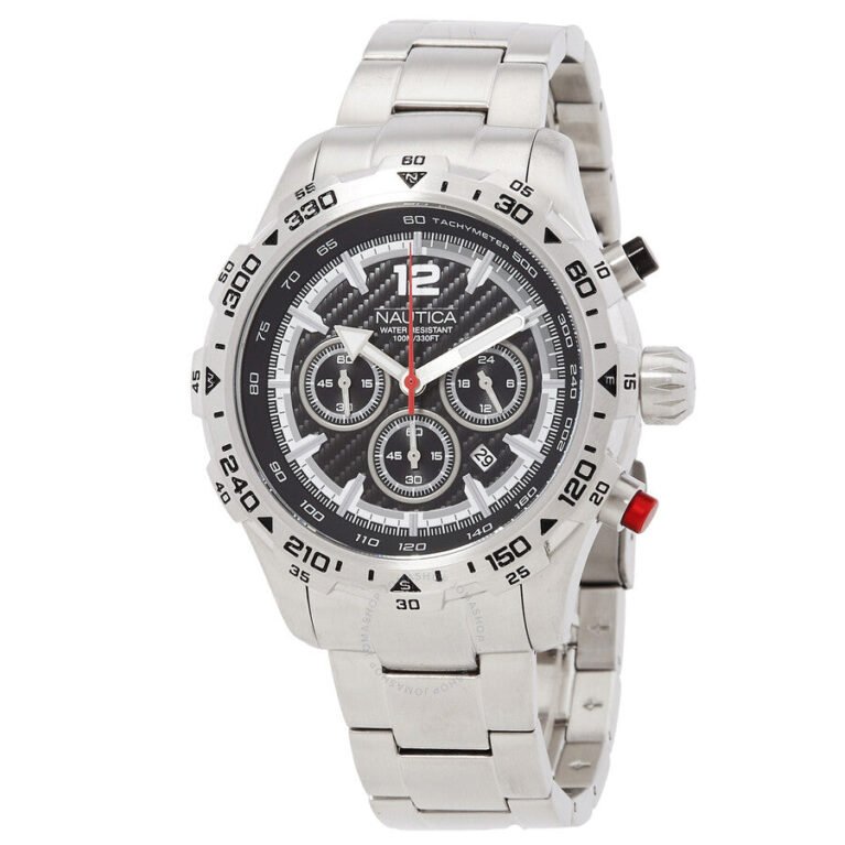 Watch NAUTICA NST Chronograph Silver Stainless Steel Bracelet Gift Set