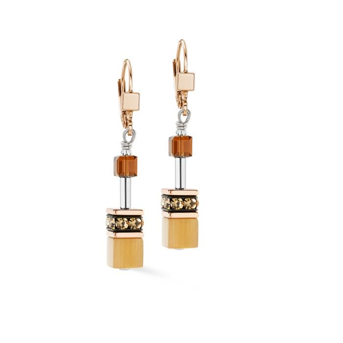 Coeur de Lion GeoCUBE Earrings Mocha Mousse