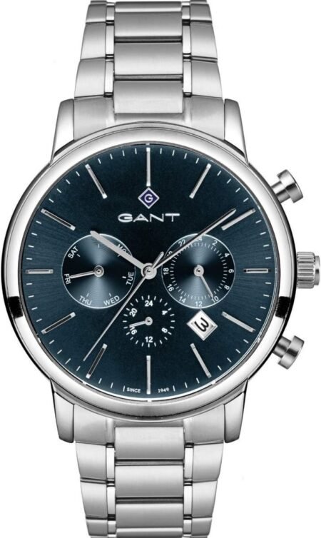 GANT Cleveland Dual Time Multifunction 43.5mm Silver Stainless Steel Bracelet