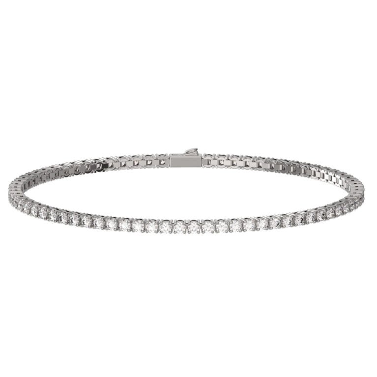 John Richmond Βραχιόλι Tennis 17 cm Ασημί IP με Λευκό Πέτρες