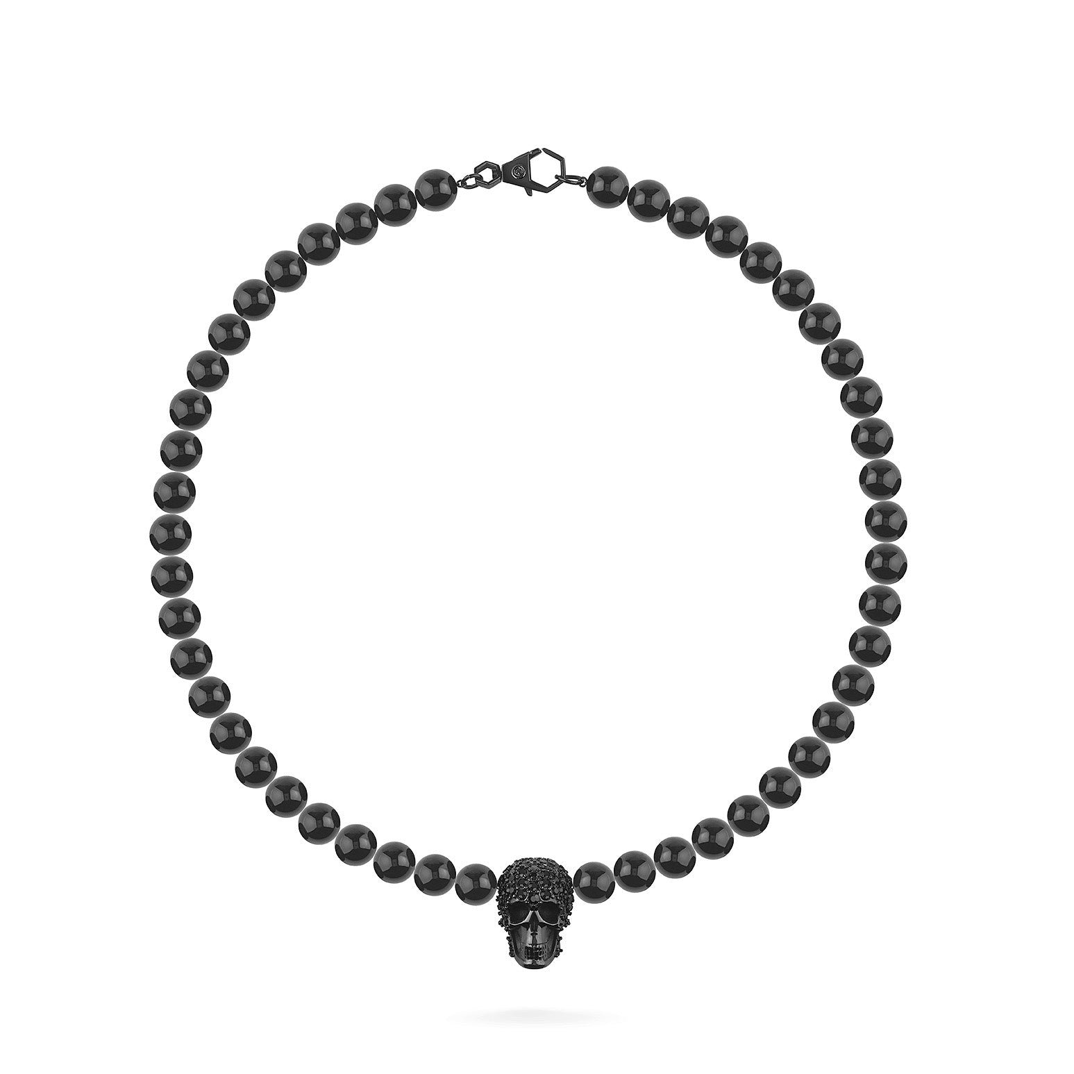 Philipp Plein Κολιέ Plein Elite Skull Μαύρο 50 cm
