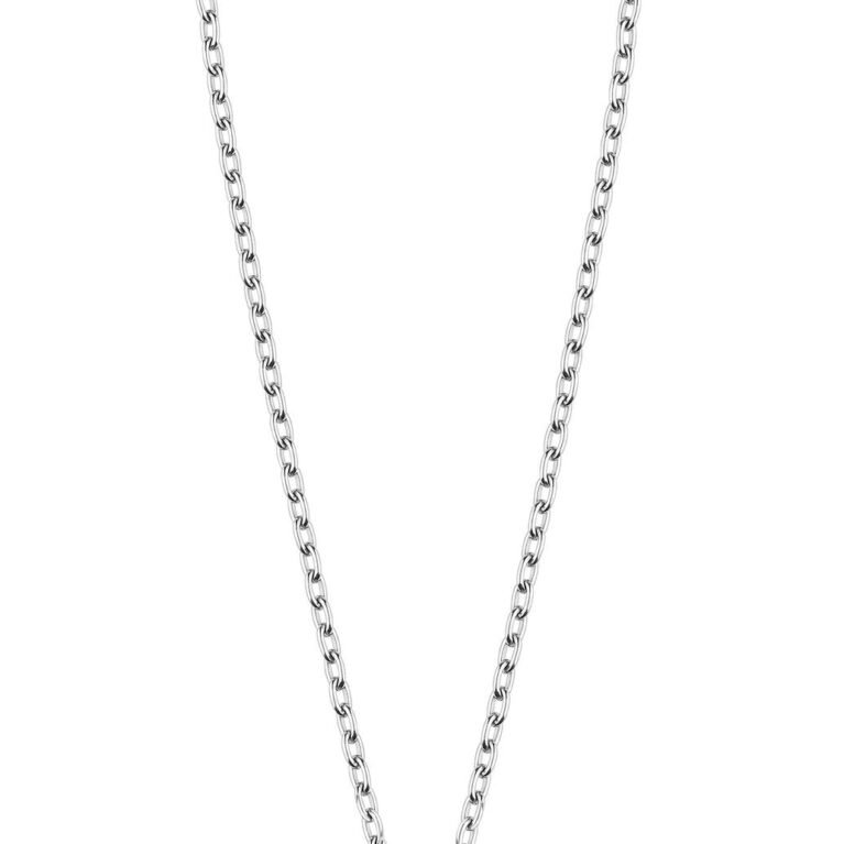 Philipp Plein Κολιέ Plein Edge Μενταγιόν Ασημί 70 cm
