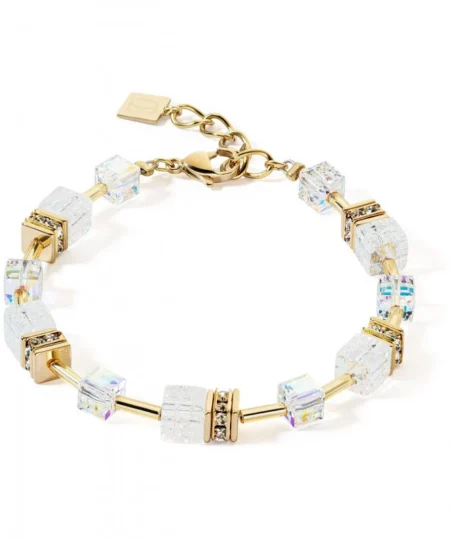 Coeur de Lion GeoCUBE Iconic Nature Bracelet Gold White