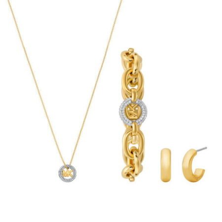 Michael Kors Premium Gold-Tone Jewellery Gift Set (Necklace, Bracelet, Earrings)