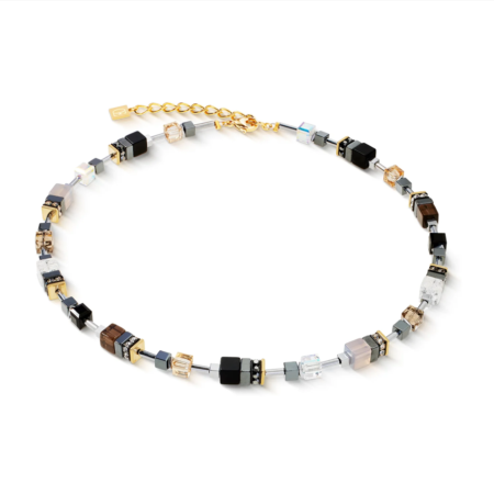 Coeur de Lion GeoCUBE Precious Motion Necklace Stone Whisper Gold