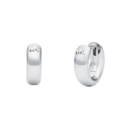 Michael Kors Kors MK Clean Metal Huggie Earrings Silver