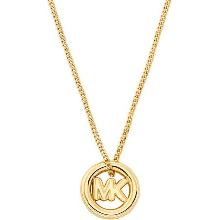 Michael Kors Premium Kors MK Logo Pendant Necklace Gold