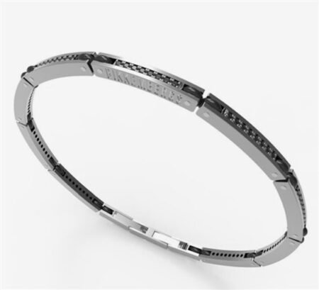 Bikkembergs Βραχιόλι Performance Burnished Ατσάλι με εργαστηριακά Διαμάντι 0.72 ct